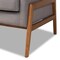 Baxton Studio Perris Mid-Century Light Grey Upholstered Walnut Finished Wood Sofa 160-10252 - alternate 8